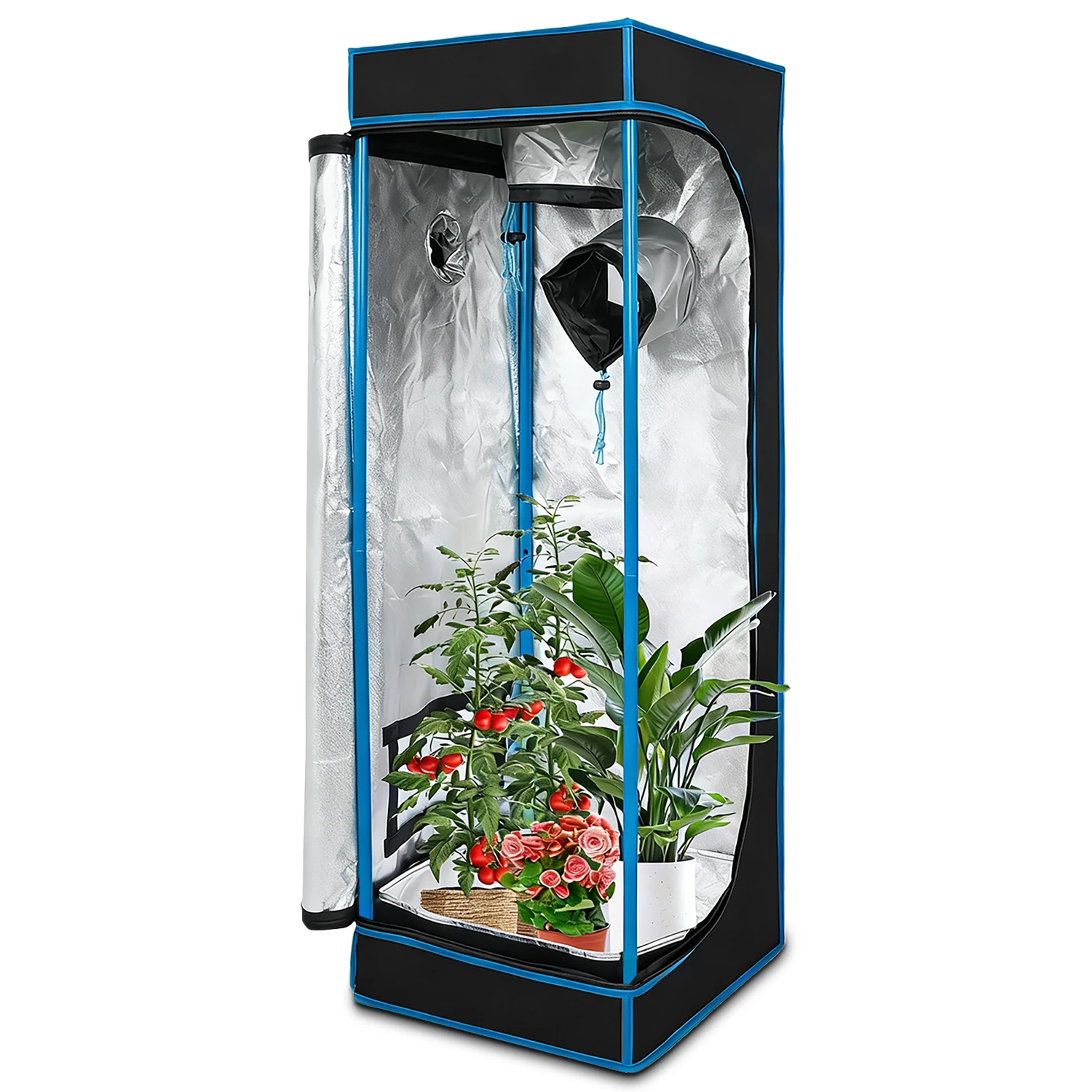 40X40X120CM (16X16X48INCH) plant growth tent 600D polyester reflective film metal bracket 16X0.8mm hydroponic planting box
