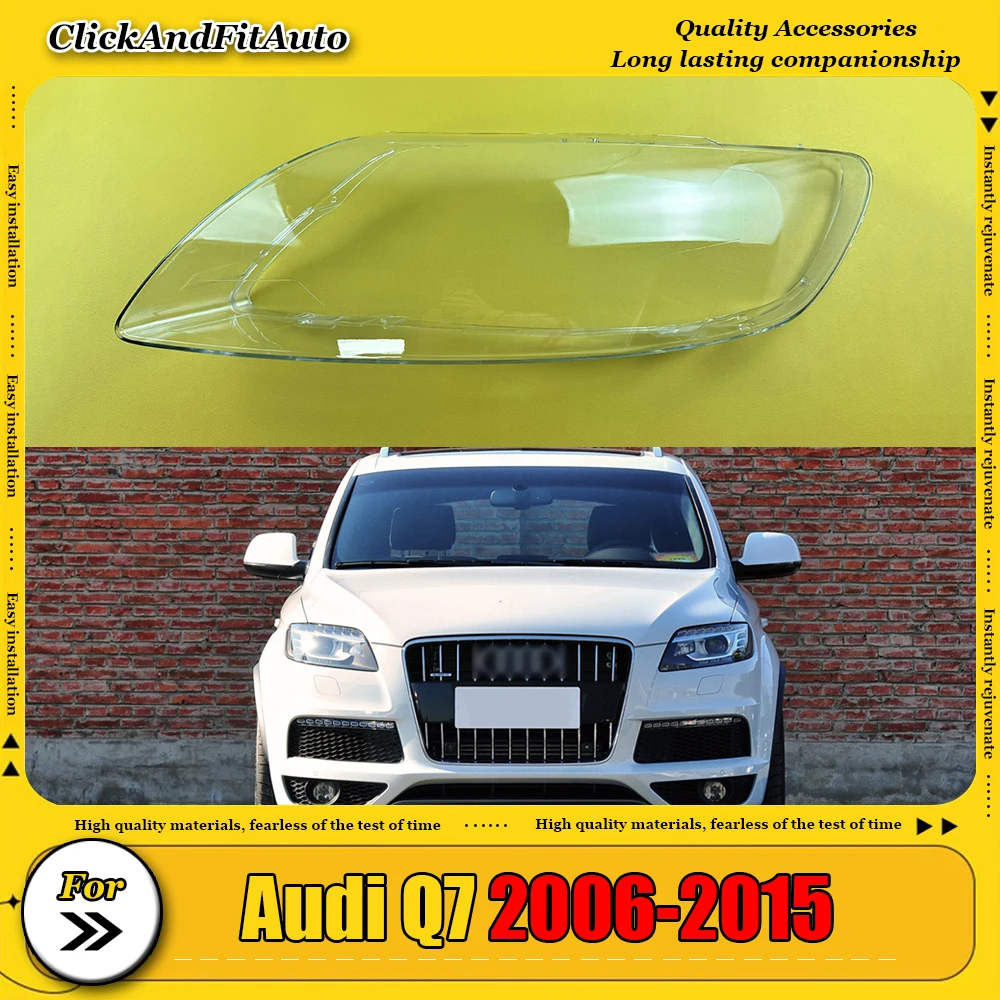 

For Audi Q7 2006-2015 Front Headlamp Lamp Cover Transparent Lampshades Headlights Shell Plexiglass Replace Original Lens