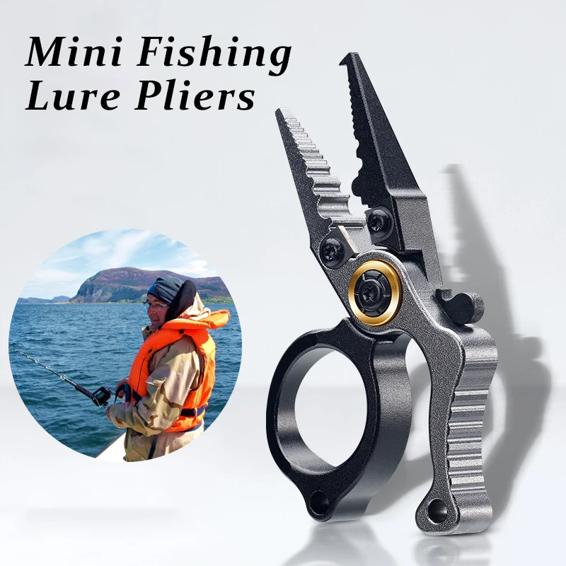 Angelzange Kompakt Abschließbar Integrierter Schnurschneider Splitringöffner Langlebig für Angler Süß- & Salzwasser Thanksgiving-Geschenk