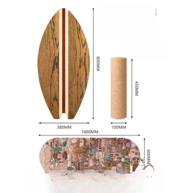 

Balance Board Adult Full Birch Board Surfboard Snowboard Yoga Fitness Core Training Adult Board