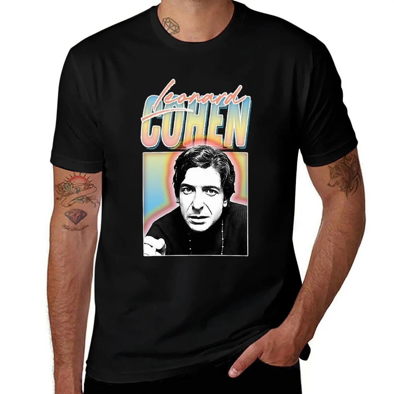 

Leonard Cohen Retro Fan Gift Design T-Shirt blue archive graphics shirts graphic tees shirts men