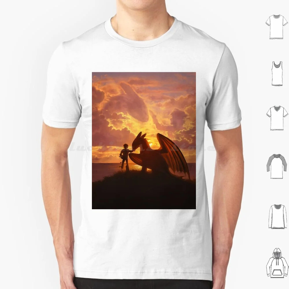 Sunset T Shirt 6xl Cotton Cool Tee Sunset Dragon And Dnd Fantasy Rpg Gaming Tabletop Landscape Geek Pathfinder Sky