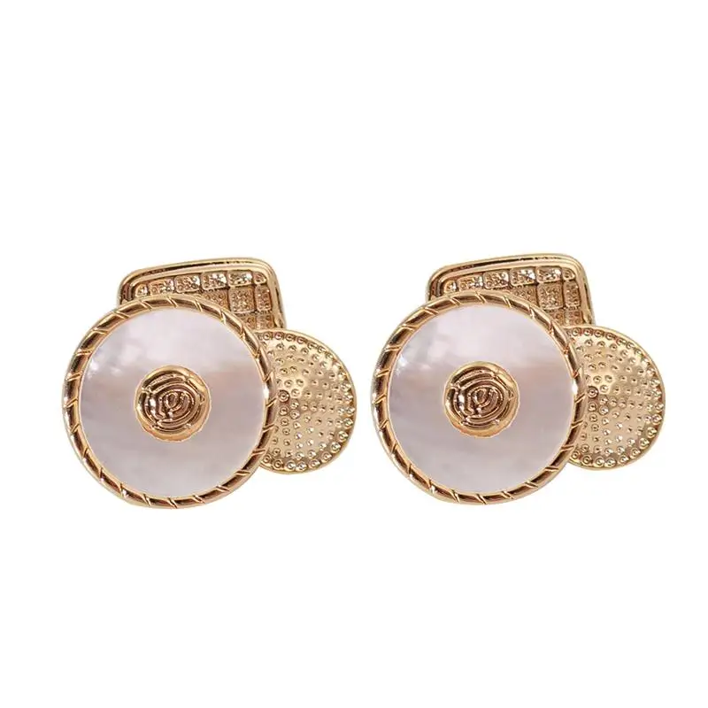 

Embossed camellia stud earrings explosive round fritillary French earrings light luxury high-end earrings