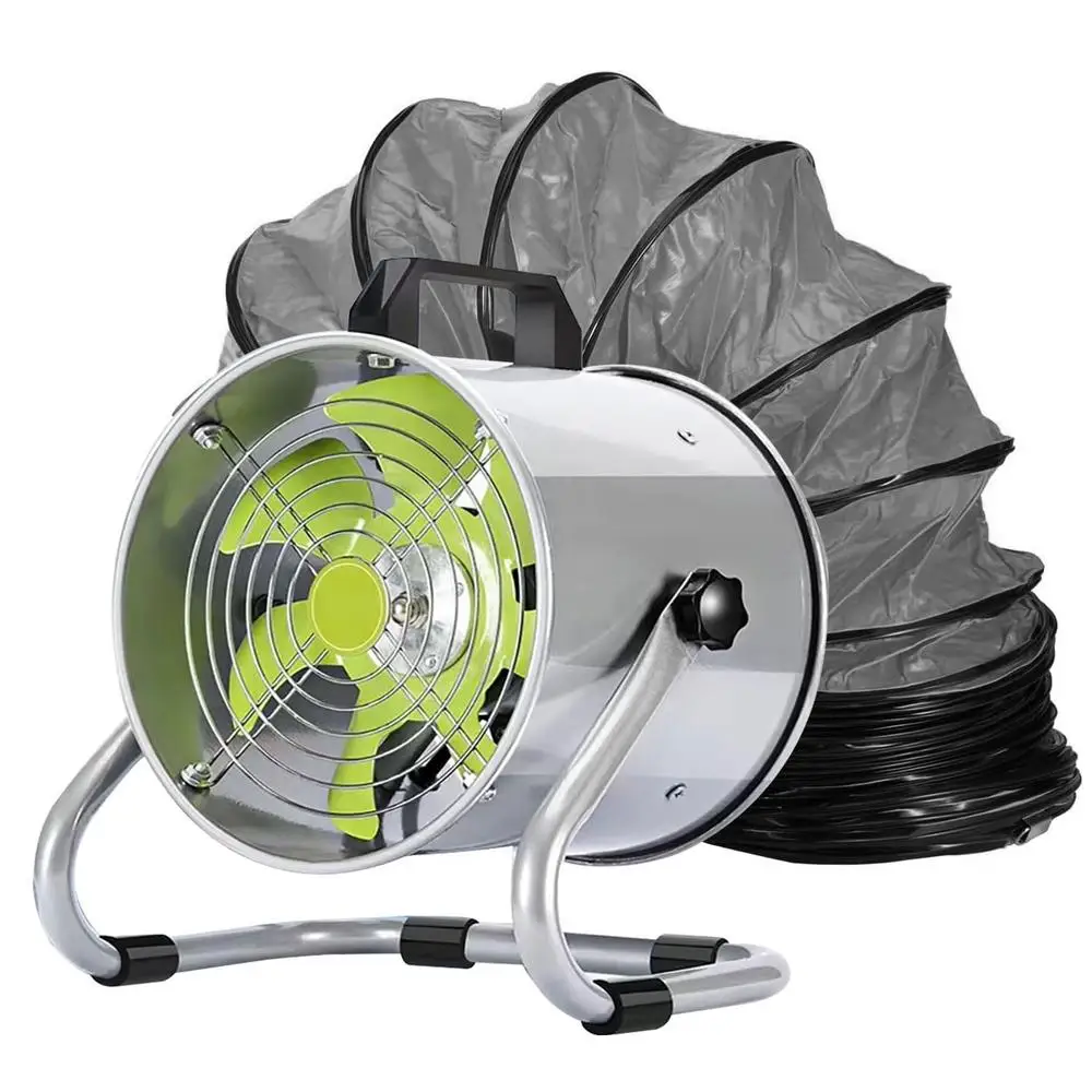 Portable 8 Inch Extractor Fan with 16ft Duct Hose High Velocity Ventilator Airborne Particles and Odors