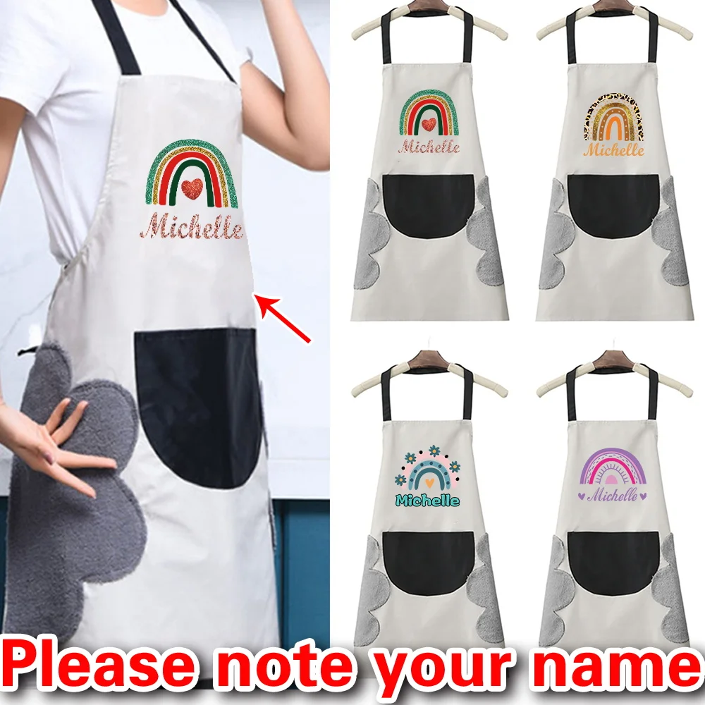 

Персонализированный кухонный фартук унисекс, водонепроницаемый и устойчивый к пятнам карманный кухонный фартук, рабочий фартук