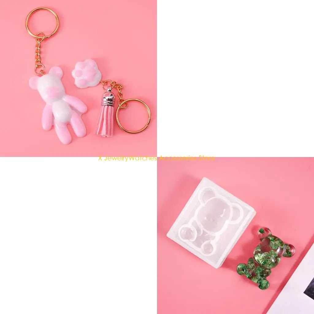 

31KD медведь брелок форма для эпоксидной смолы ремесленные изделия ювелирные изделия серьги ожерелье форма для подвески