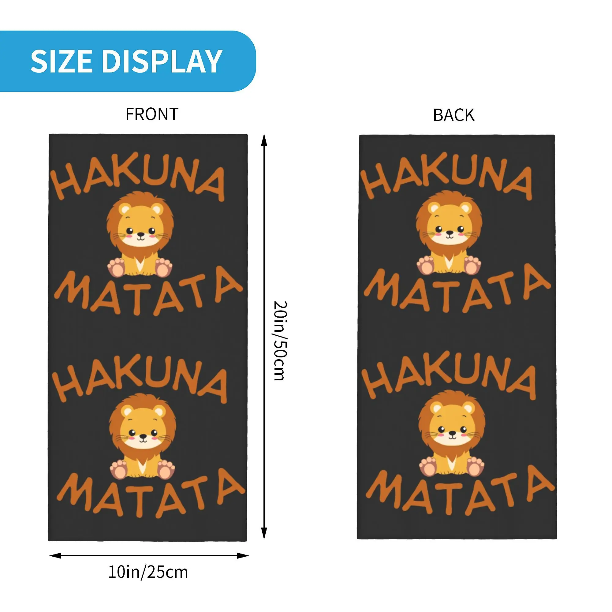 Custom The Lion King Hakuna Matata Movie Bandana Neck Warmer Women Men Winter Ski Hiking Scarf Gaiter  Face Cover