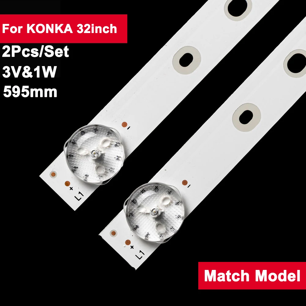 

2Pcs/set 32inch 580mm LED Backlight Strip for KONKA 32'' 6led RF-BK320E30-0601S-07 LED32F1000,TKLE3218RTX,LED32K1000,KDG32ML662L