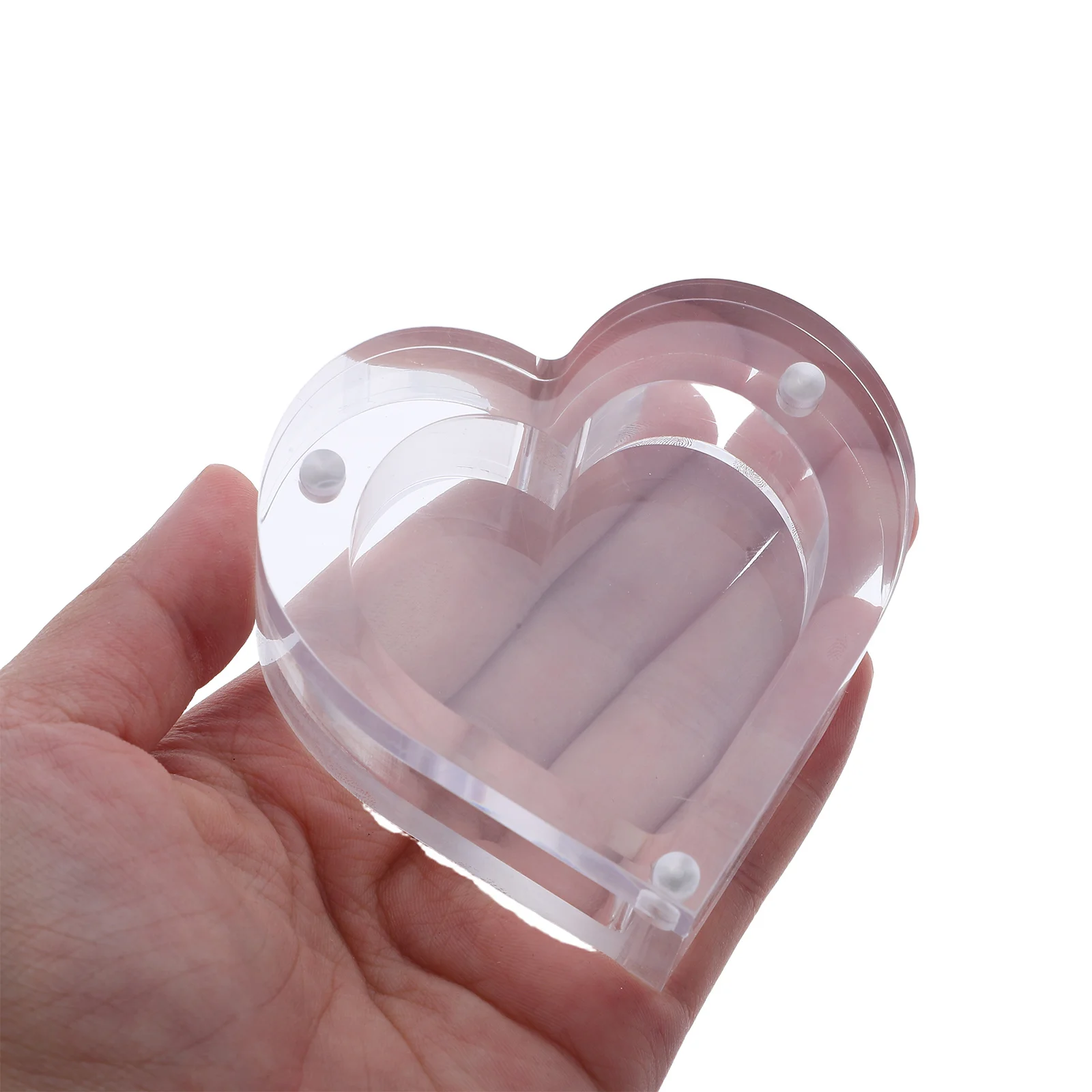 Clear Acrylic Heart Shaped Ring Box for Wedding Engagement Proposal Jewelry Storage Elegant European Style Bridal Proposal Box
