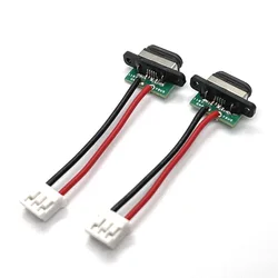 1PCS 5 Pin Micro USB Connector Port Socket Female with Screw Hole Waterproof Power Charging Dock With Cable Terminal