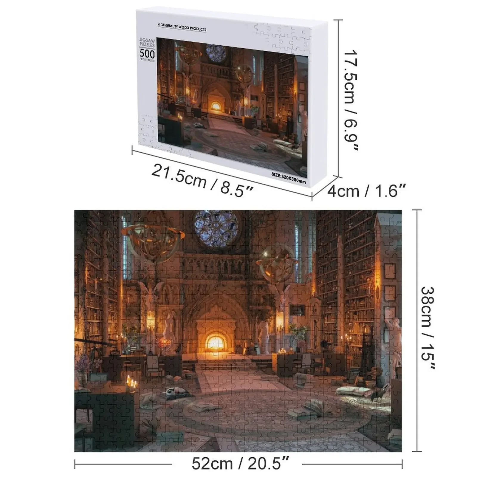 ตัวต่อจิ๊กซอว์ห้องสมุดล็อค ของเล่นไม้ ของเล่นเด็กแบบกำหนดเอง จิ๊กซอว์สั่งทำพิเศษ