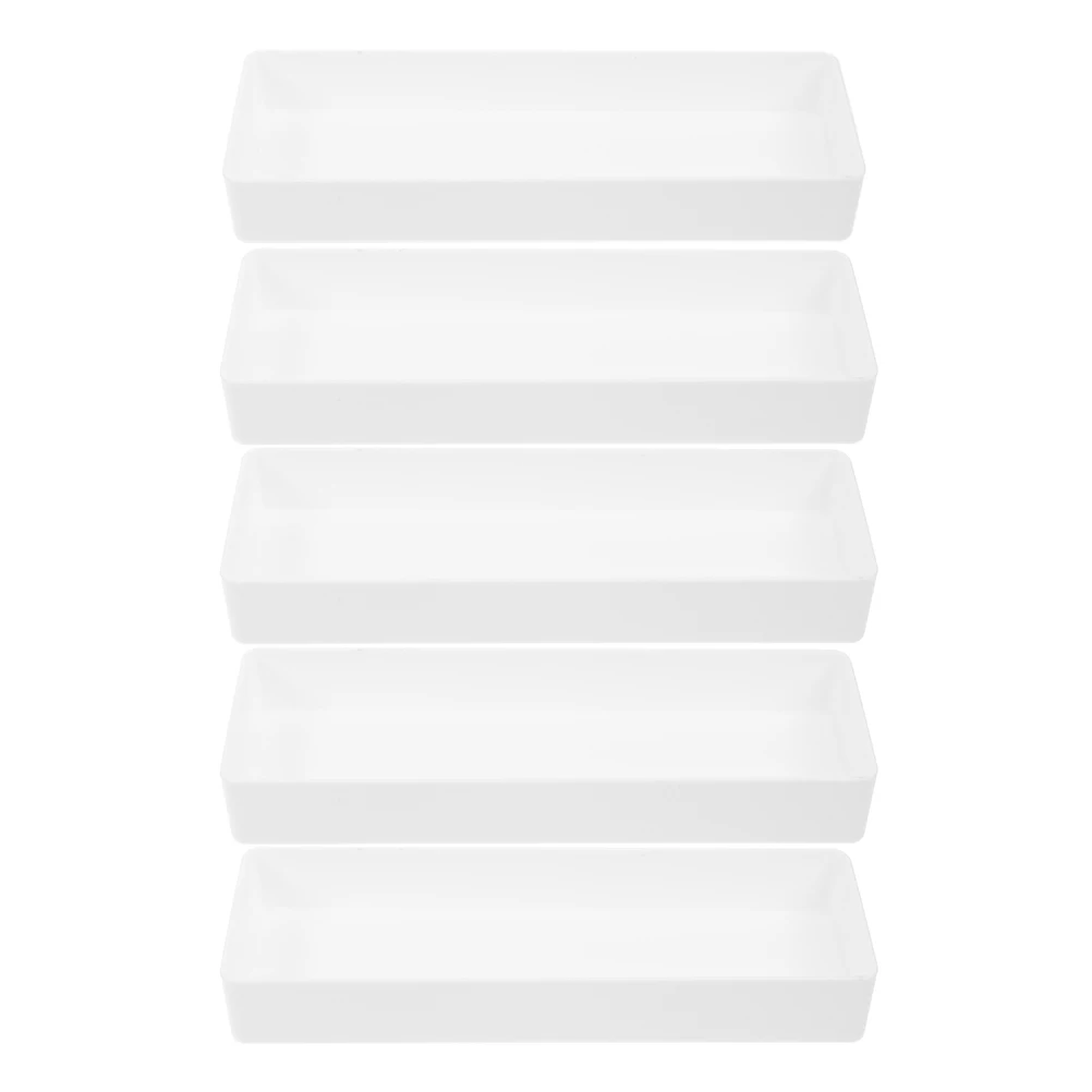 

5 Pcs Box ganizer Small Large Plastic Desk Drawer Vanity Bathroom Makeup Plastic Drawer ganizers Trays Accessories