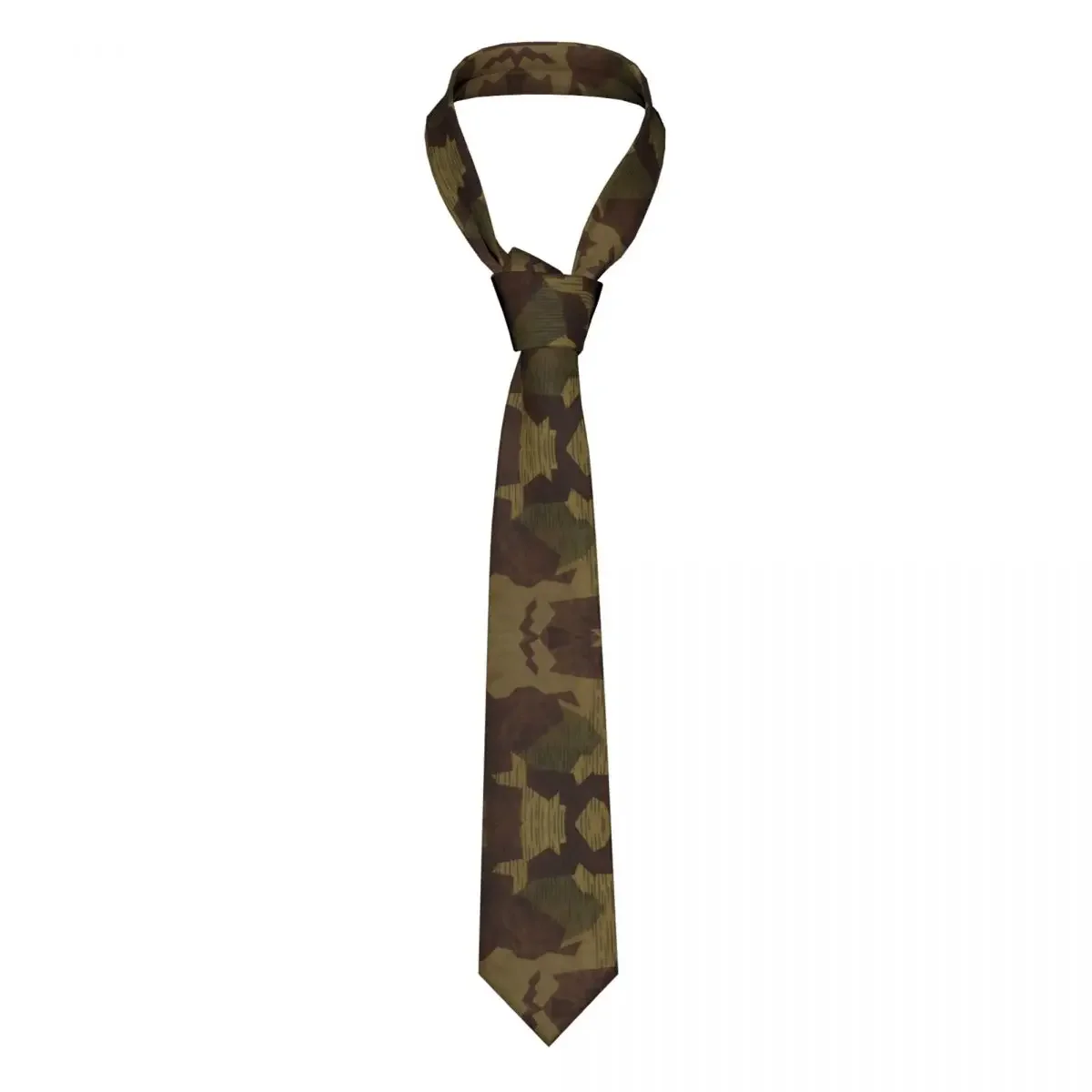 Classic WW2 German Splittertarn Camo Neck Tie for Business Personalized Men Military Camouflage Neckties