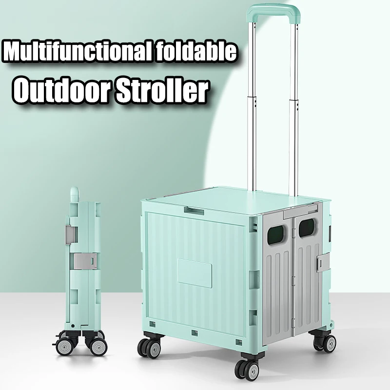Multifunctional Camping Trolley Large Capacity Portable Folding Outdoor Storage Box Home Camping Push Box Camping Equipment