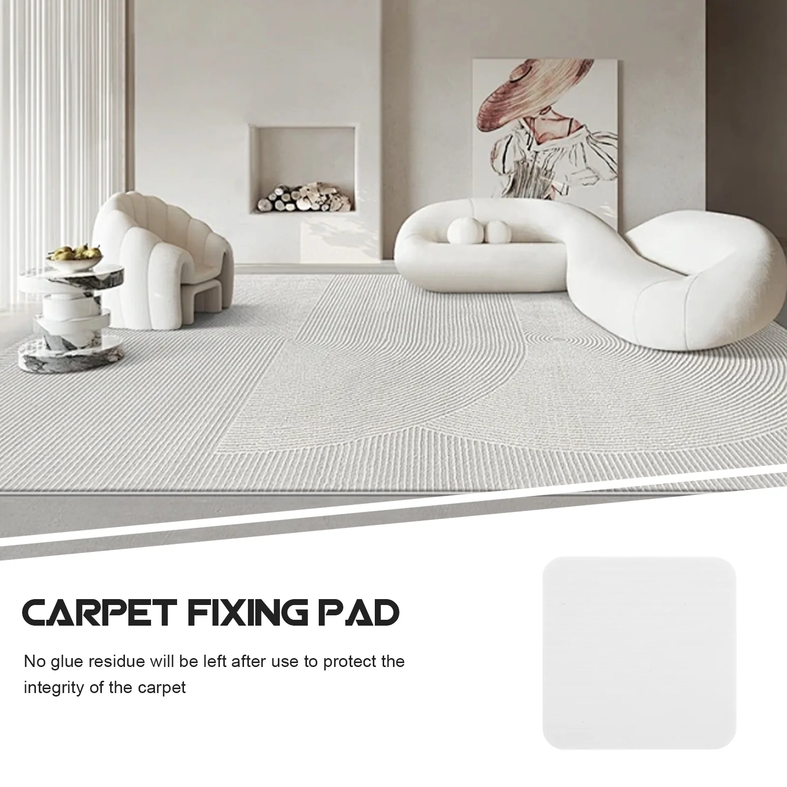 

4Pcs Carpet Tape Non Slip Pad Sticker for Hardwood Tile Laminate Marble Floor Use Carpet Gripper Non Skid Rug Pad