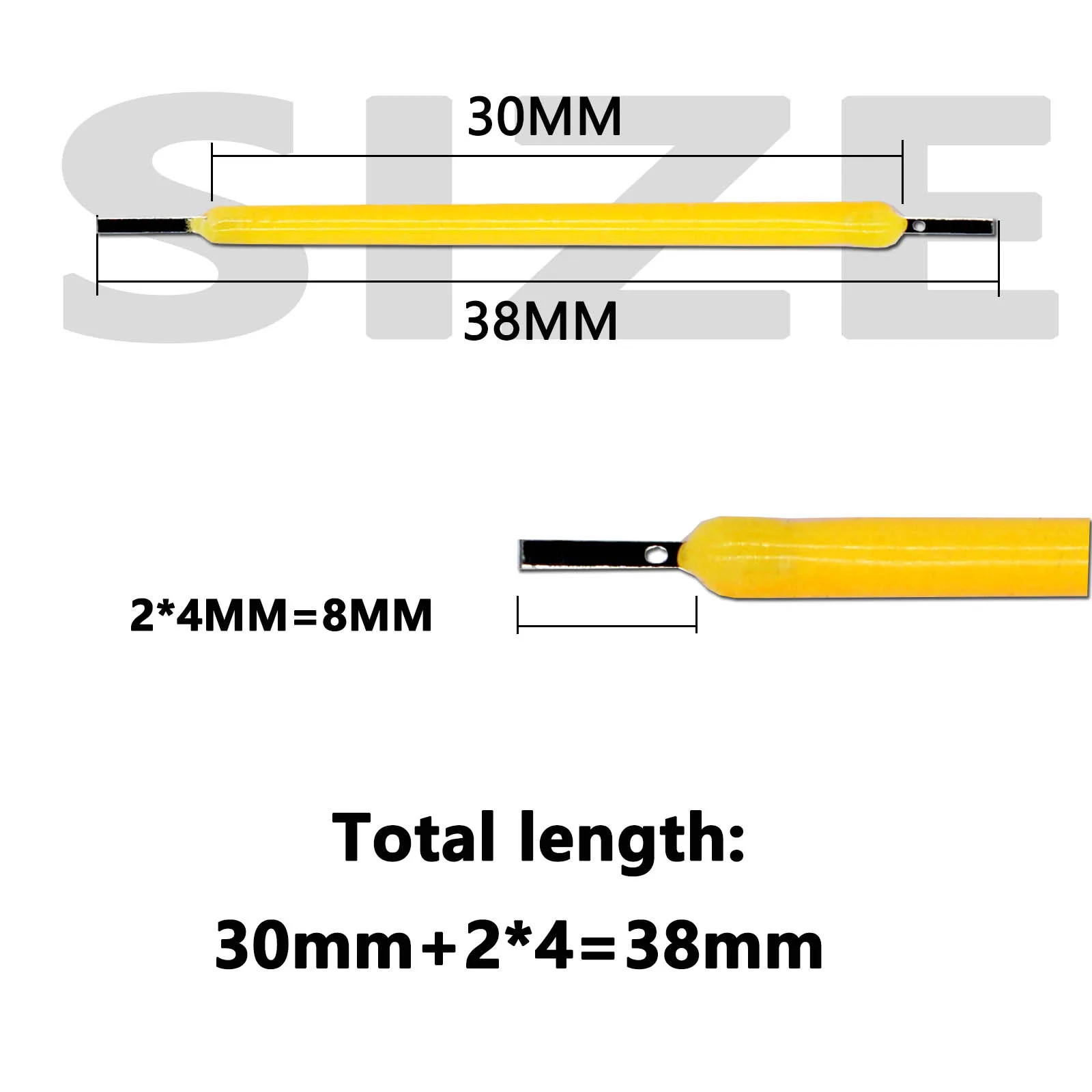 10pcs Edison Bulb LED Filament Lamp Parts 38mm DC3V DC12V LED Bead Incandescent Light Accessories Diode for holiday lighting DIY