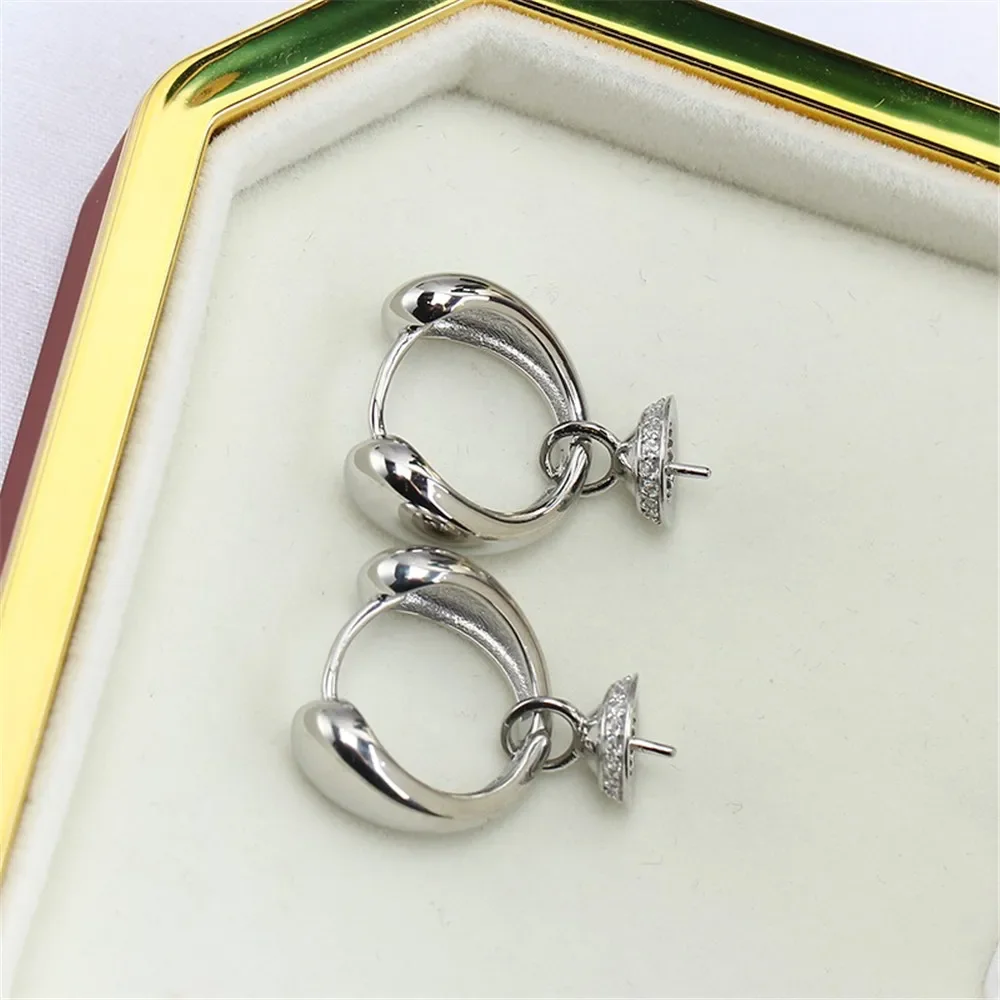 S925 Sterling Silver Pearl Earring Settings DIY Jewelry Making Supplies Blank Earring Posts for Handcrafted Accessories No Pearl
