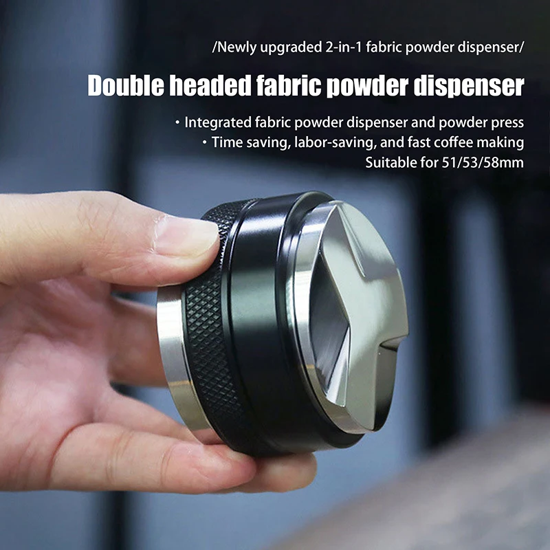 Coffee Distributor Espresso Distribution Tool/Leveler 3 Angled Slopes Adjustable Palm Tamper Fits 51/53/58mm Portafilter 1PC