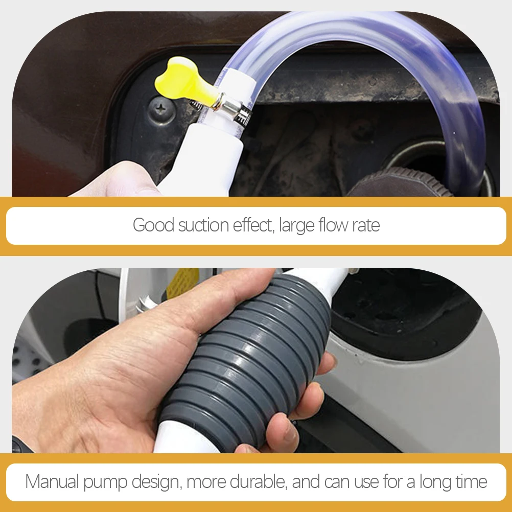 1 conjunto manual de bomba de mangueira de óleo para querosene bomba de mangueira líquida para transferência de gás durável reutilizável carro gasolina água plástico