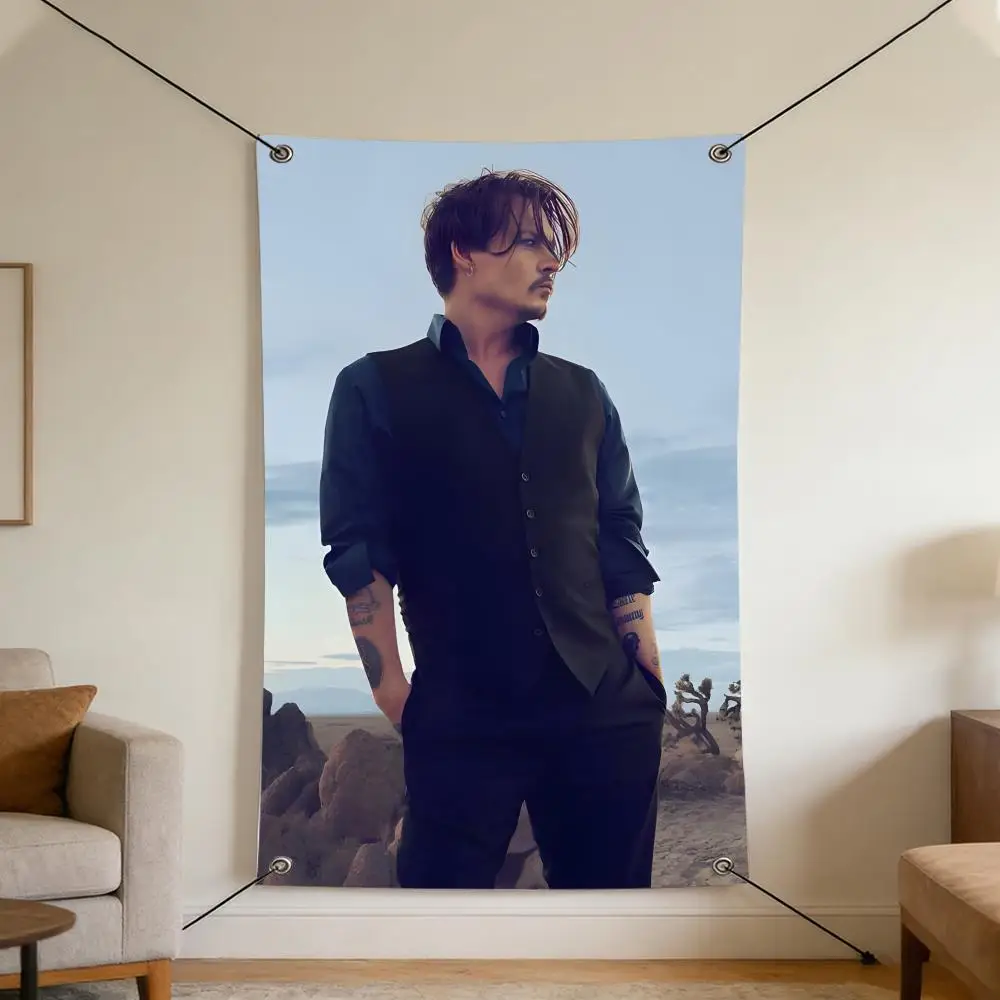 Celebrity J-Johnny D-Depp Flags Cozy Home Flag 4 Grommets Anti-Wrinkle Waterproo  Indoor