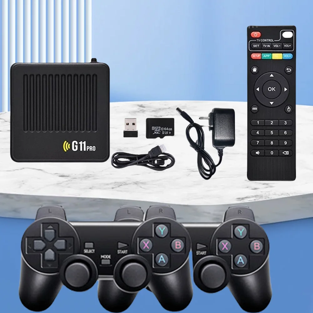 

G11 Pro Retro Home Console Ultra Low Latency HD Video Game Console 4K HDMI-Compatible Output with 2.4G Wireless Dual Controllers