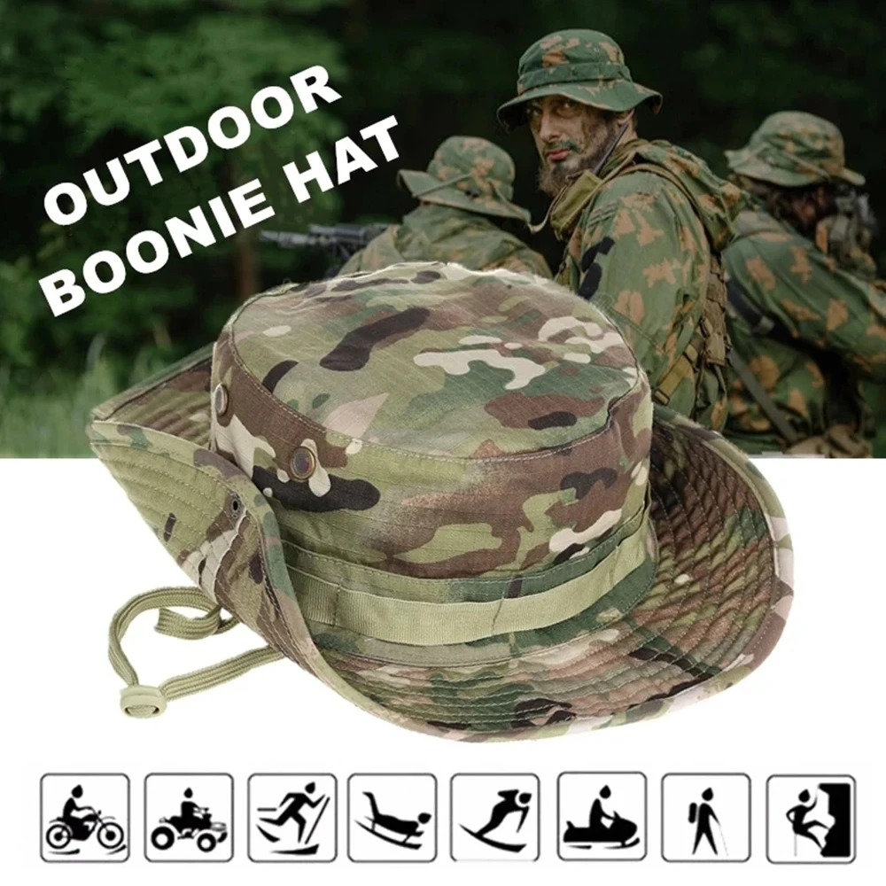 2024 New Multicam Panama Camouflage Bucket Boonie Hats Nepalese Cap Hats Panama Fisherman Cap Summer Men