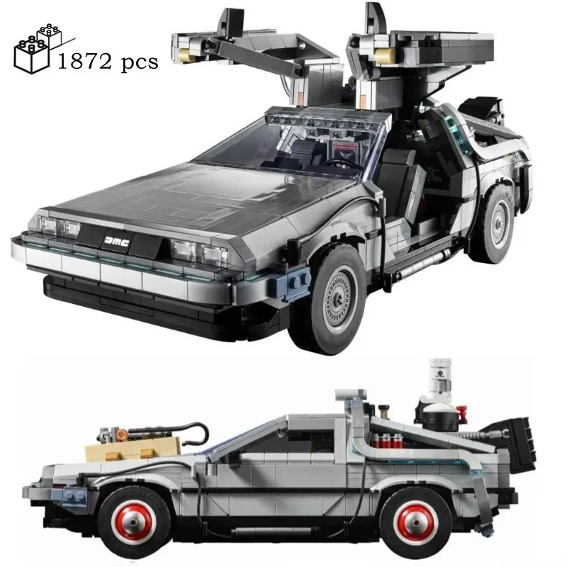 Back to the Future Time Machine Technical Building Blocks Car Model Compatible 10300 DeLoreaned DMC-12 for Adult Gift Bricks Toy