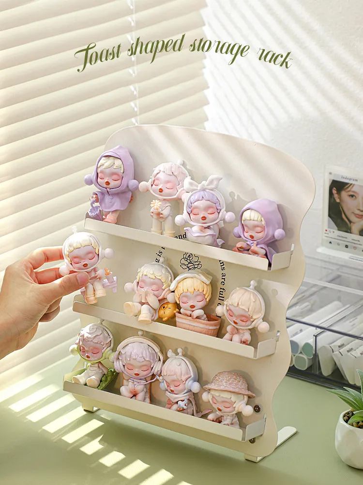 

2024 New Metal Blind Box Storage Shelf Figures 3 Layers Toy Display Case Figures Display Stand Desktop Doll Storage Box