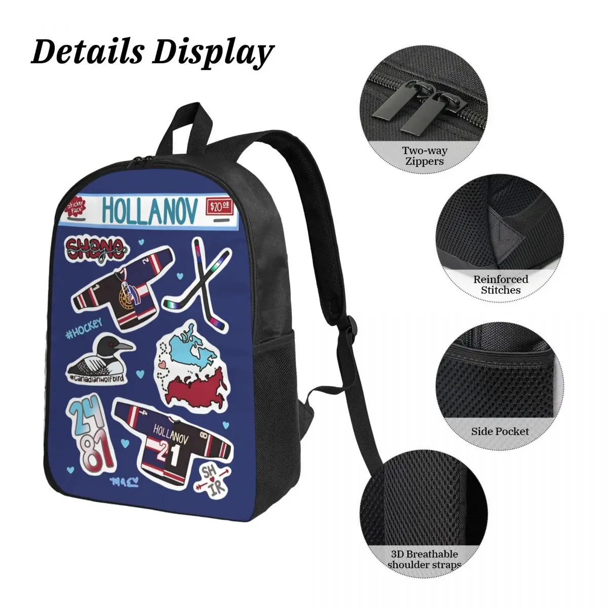 Beheizter Rivalry Hollanov Pack 3 Stück/Set Rucksack für Studenten, Umhängetasche, Lunchtasche, Federmäppchen