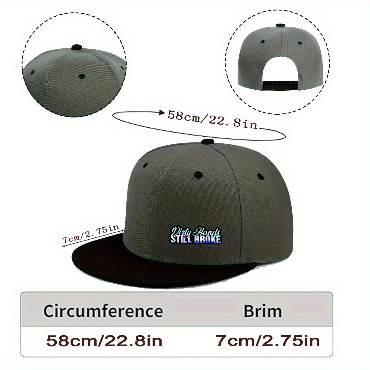 2D Flat, 1pc ABULUN Alphabet Theme Baseball Cap, Casual Style, 100% Polyester, Lightweight with Slight Stretch, PVC Coated, Hand