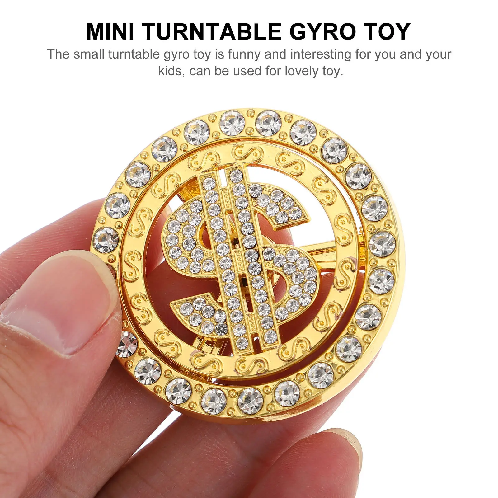 2Pcs Special Turntable Gyro Decor Small Lightweight Turntable Gyro for DIY Phone Case Display Desk Plaything Unique Gift Idea