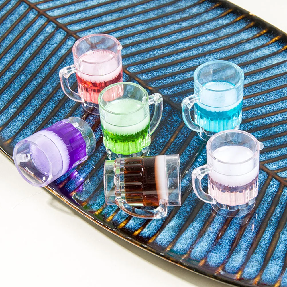

Simulated Beer Accessories Mini Cup Keychain Charms Resin Simulation Ornaments Beadable Diy Pendants