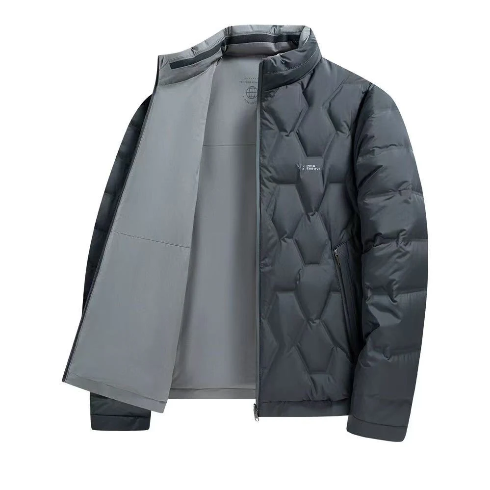 High-quality new men's stylish stand-up collar short down jacket, a casual jacket that can be worn on both sides