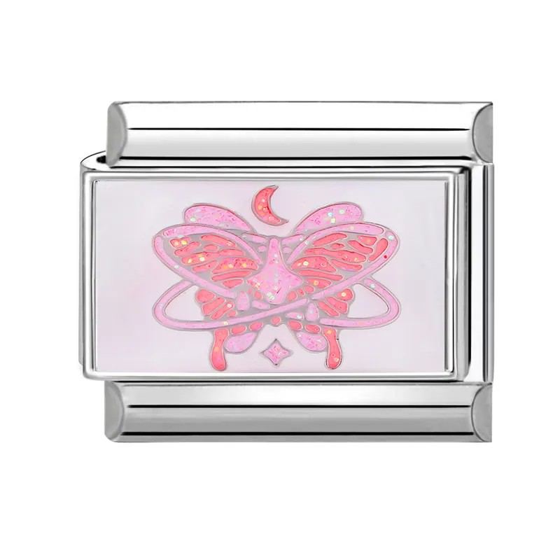 Sweet Pink Letter Cat Dog Puppy Flower Charm Italian Links Fit 9mm Bracelet Stainless Steel Women Men Making DIY Jewelry Gifts image 6
