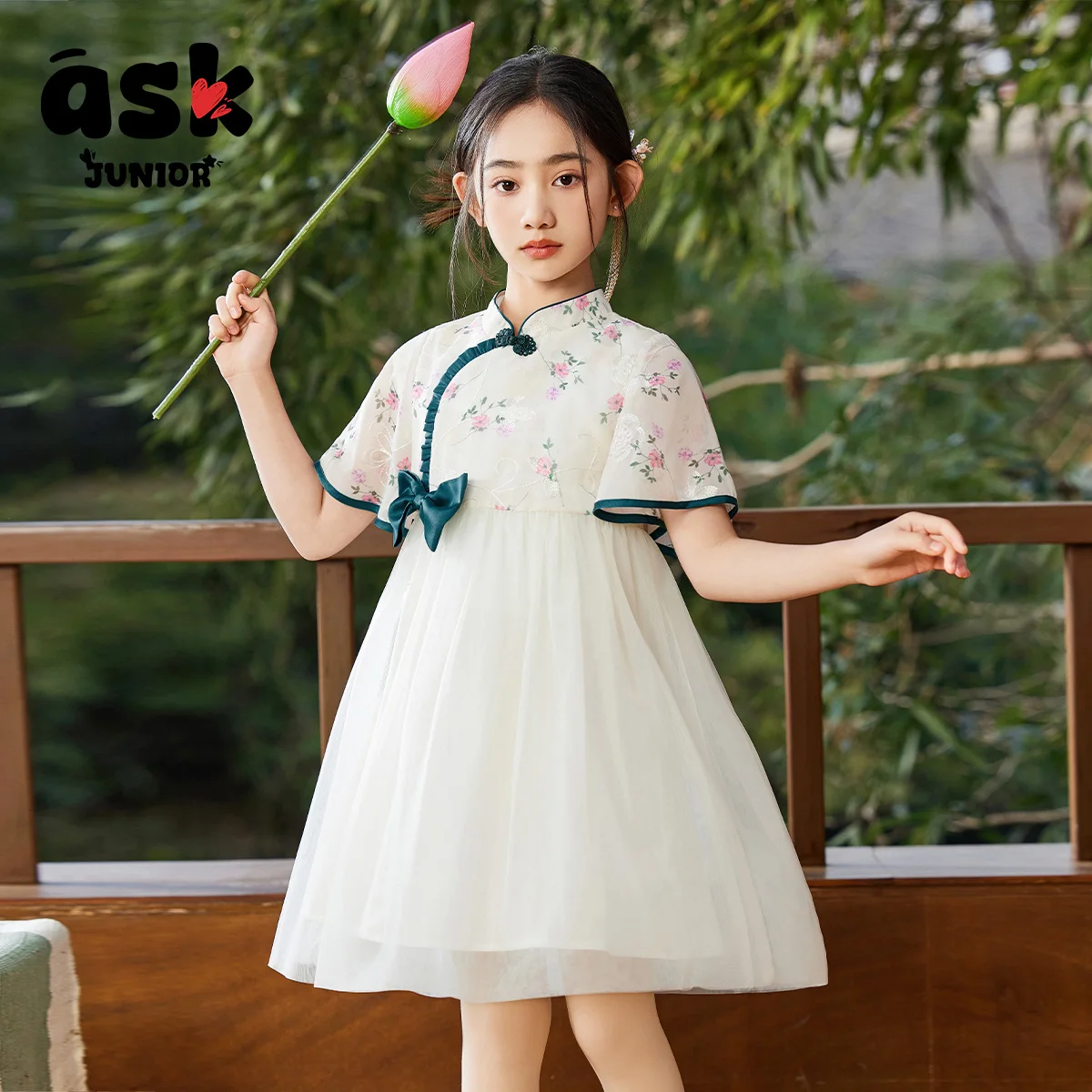 اسأل أداء الفتيات الصغيرات الصيف الأطفال الخفيفة النمط الوطني فستان صيني جديد متوسط كبار السن فستان الأميرة للأطفال #3