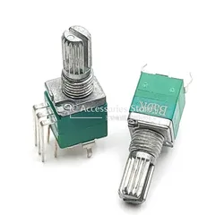 2PCS RK097 Single Vertical With Switch B10K B103 B50K B503 Bent Foot 5Pin Volume Adjustment Potentiometer Flower Shaft 15MM