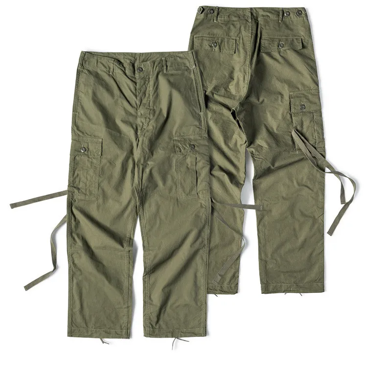 M-51 Heavy-Duty Satin Field Pants Multi-Pocket Loose High-Waisted Wide-Leg Work Trousers for Outdoor Trekking Camping Sports