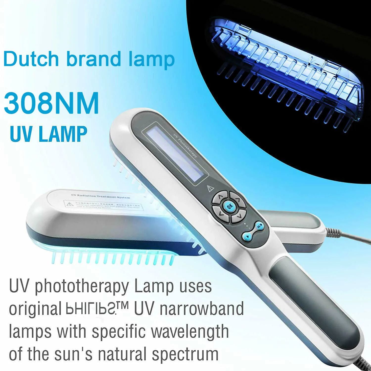 311nm UVB Ultraviolet Fototherapie Instrument Vitiligo Behandeling Ultraviolette Lamp Laser Psoriasis Lamp Fototherapie Vitiligo