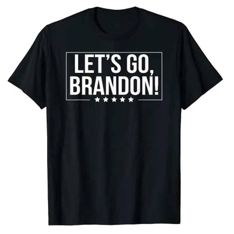 Let's Go Brandon Joe Biden Chant Pro Trump USA Flag T-Shirt Conservative Anti Liberal 2024 Election Campaign Tee Sarcastic Tops