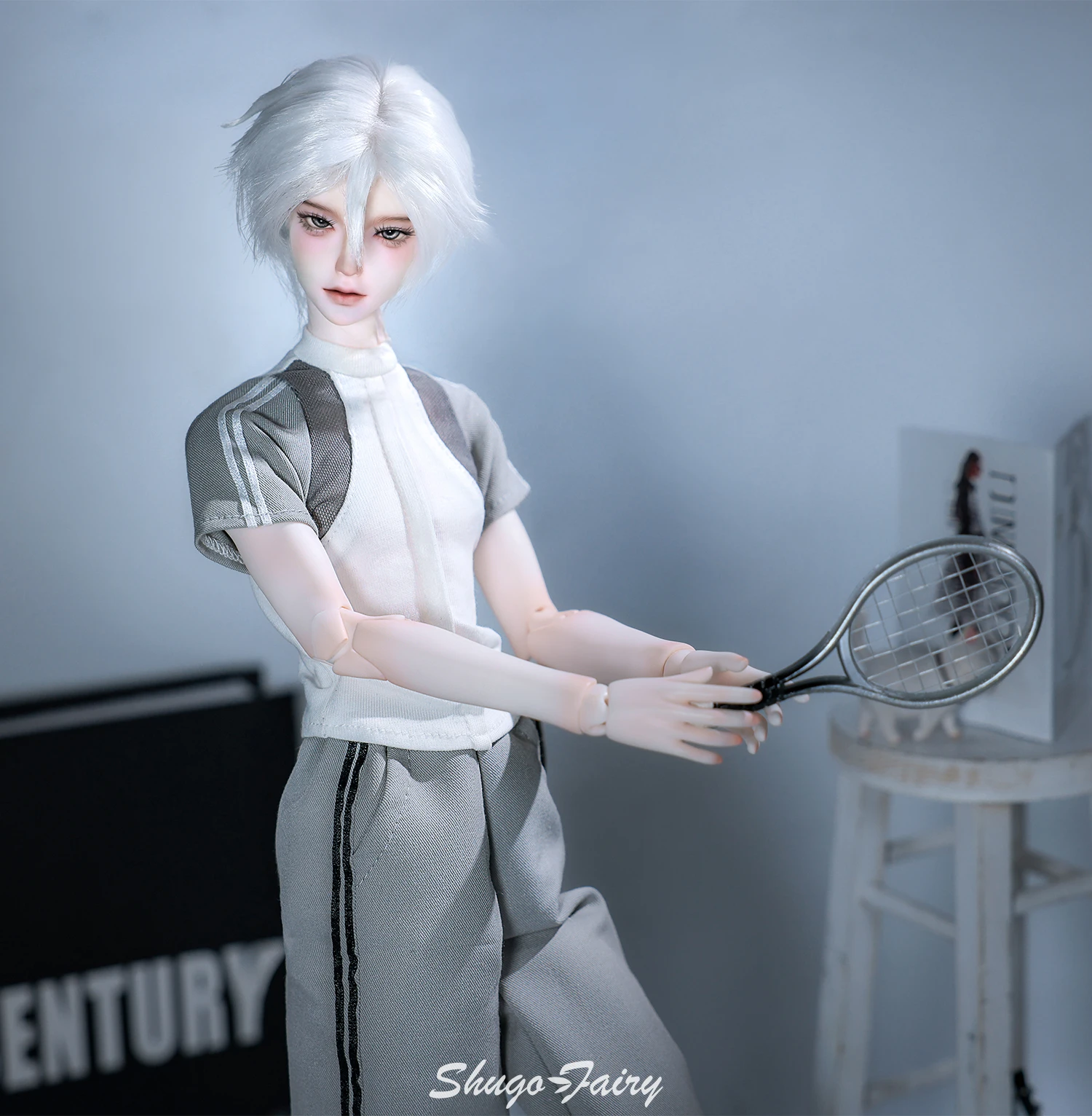 ShugaFairy 1/4 Thugoy A Fullset BJD Bubo Casual Minimalist Everyday Youth Grey-and-White Sportswear MC Resin Ball Jointed Doll