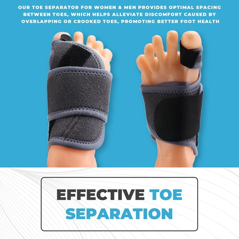 1 คู่ Corrector Toe Straightener ปรับ Splint 2 มุม Bar Toe Separator สําหรับสตรีและผู้ชาย