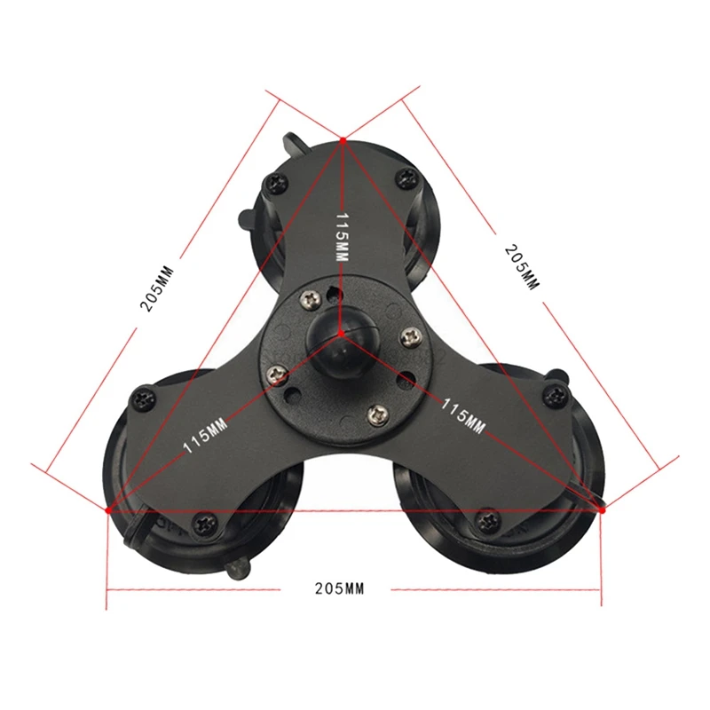 Imagem -02 - Ballhead Car Janela Twist-lock Triplo Ventosa Base com Amps Buraco Ball Mount para Gopro Câmera Smartphone