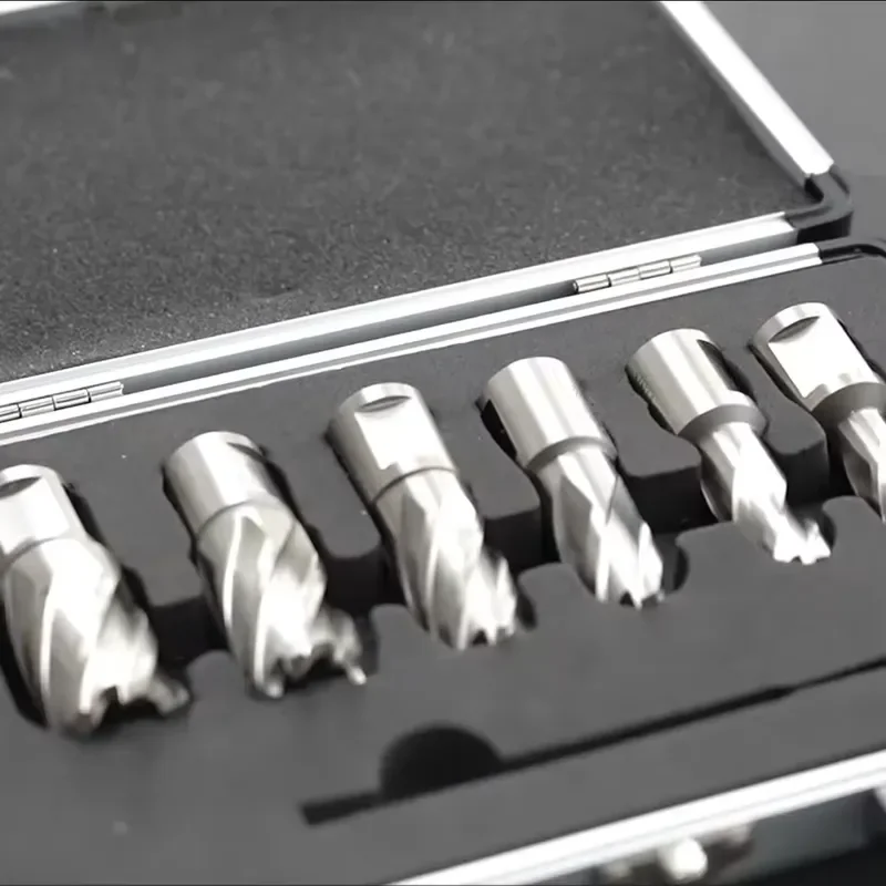 High Speed Steel Core Drill Bits 7pcs Set for CNC Metal Drilling with 30mm Cutting Depth