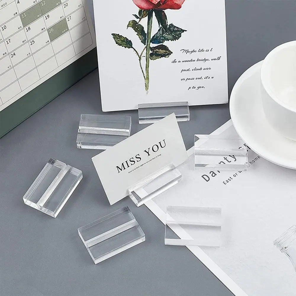 Desktop Decoration Paper Clamp Picture Cards Display Stand Clamps Stand Acrylic Sign Holder Place Card Table Numbers Holder