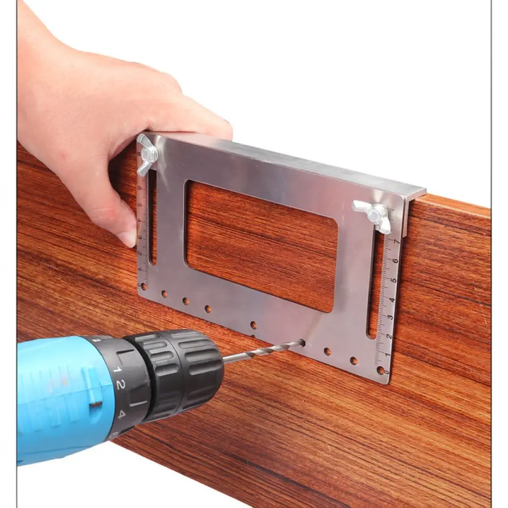 Stainless Steel Handle Installation Template Drill Guide Locator Jig For DZT Cabinet Drawer Woodworking Fitting Tool