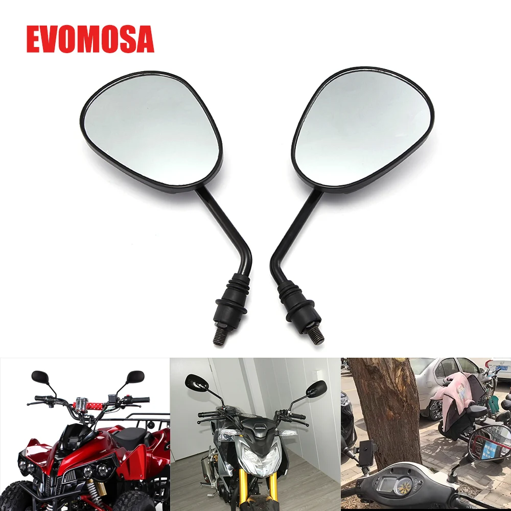 

Motorcycle Accessories Mirrors Universal 10mm Scooter E-Bike Rearview Mirrors Adjustable HD Vision Side Mirror Electric Bicycle