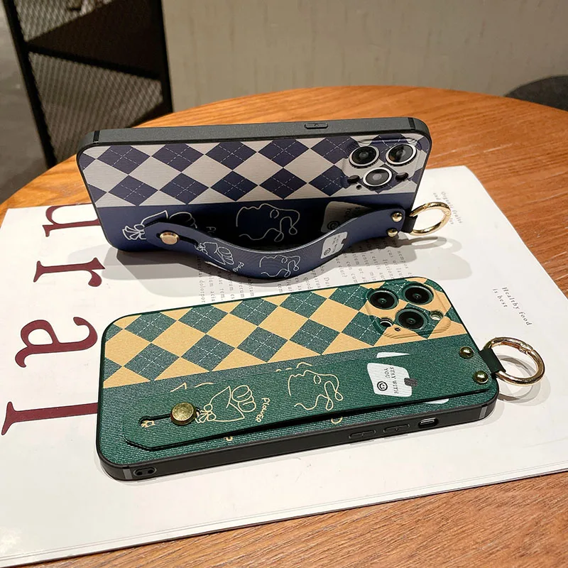 لينة بولي TPU شريط للرسغ الحال بالنسبة لسامسونج S24 S25 S23 S22 زائد الترا S21 S20 FE A55 54 35 15 52 53 73 25 شبكة يده غطاء الهاتف #2