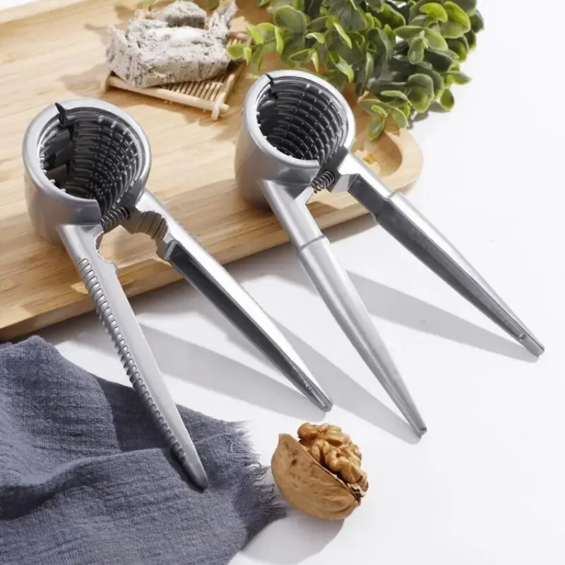 Silvery Metal Walnut Clip Multi Functional Household Nutcracker Shelling Tool for Hazelnuts Chestnuts