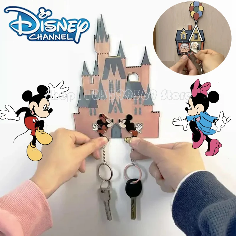 

Cartoon Disney Mickey Mouse Keychain Holder Acrylic Refrigerator Entry Door Decoration Key Pendant Key Loss Prevention Hanger