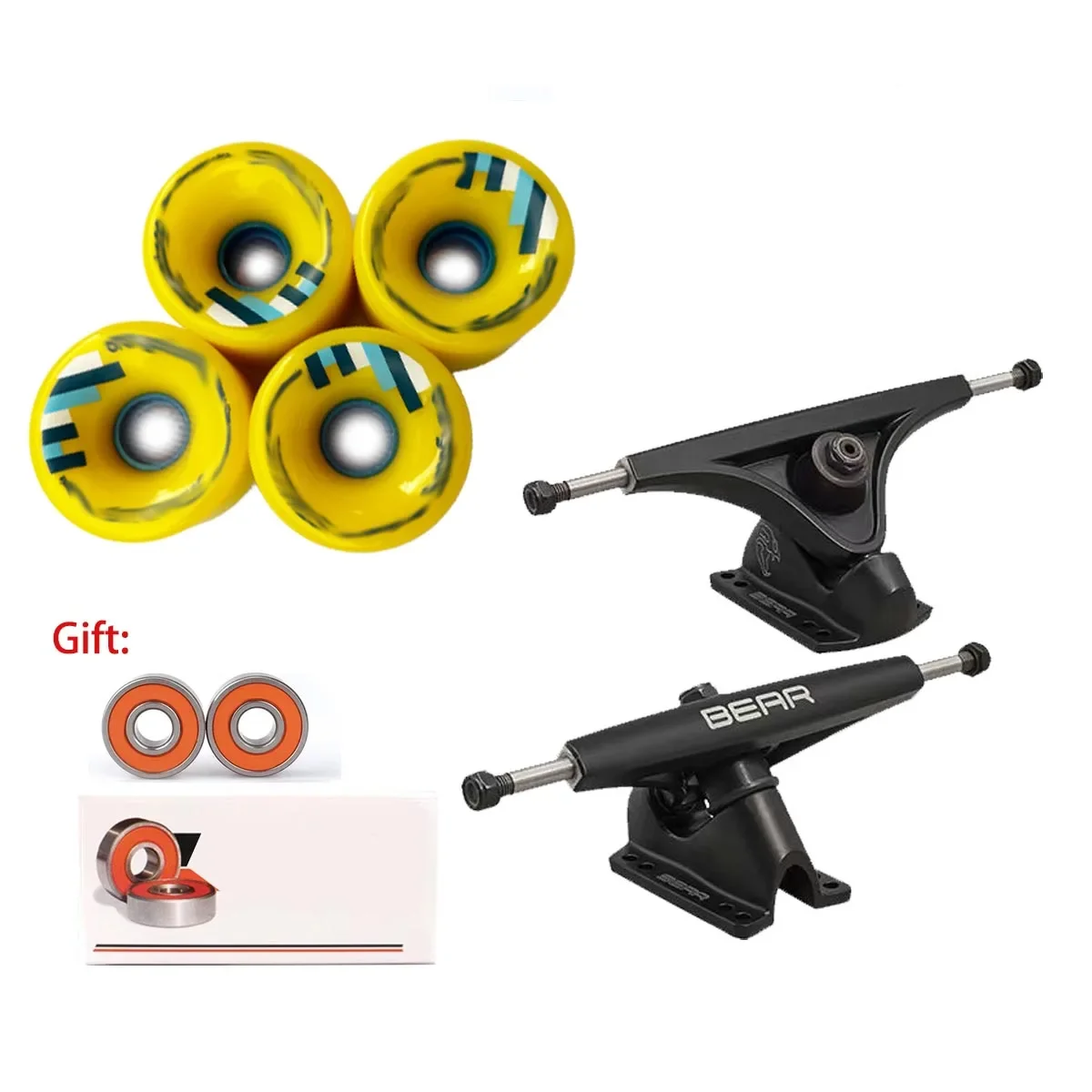 GENUINE BERR180mm 7inch longboard trucks V3 50degrees skateboard truck 70mm ORANGATANG wheels brand good bearings whole set